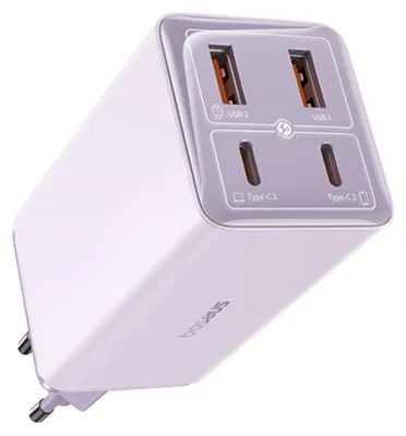 Productafbeelding van Baseus GaN6 Pro 100W EU, inclusief laadkabel 1 meter, paars