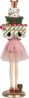Image de Clayre & Eef Figurine de décoration Femme 10x10x36 cm Rose Plastique