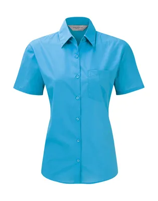 Produktbild von Russel Damen Business Oberteil Shirt Longsleeve Bluse T-Shirt kurzarm, Größe:4XL (48), Farbe:Türkis