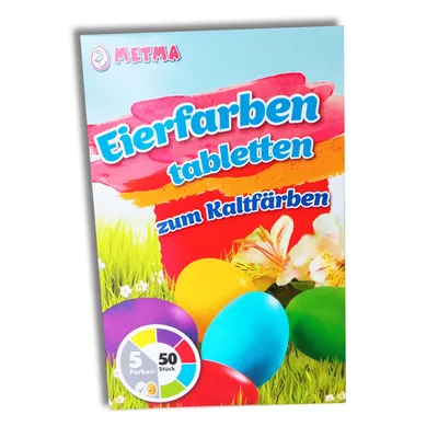 Produktbild von itenga Eierfarbe zum Kaltfärben 5 Tabletten blau gelb grün rot violett