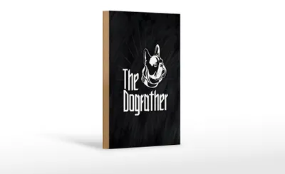 Produktbild von Holzschild Tiere Hund Dog The Dogfather 12x18 cm Geschenk