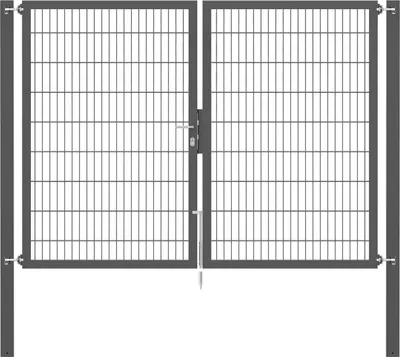 Immagine prodotto di Alberts 637132 Cancello doppio Flexo con accessori, antracite, larghezza 250 cm, altezza 180 cm