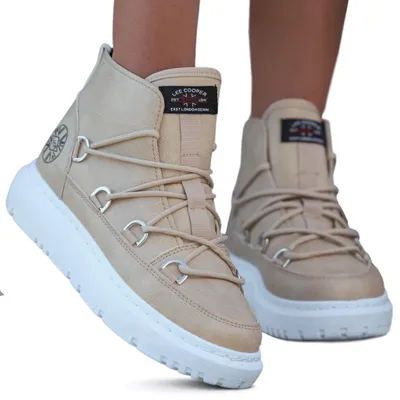 Produktbild von Lee Cooper Damen Winterschuhe Schlicht Stiefeletten Warmfutter Beige Gr.39