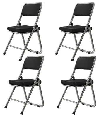 Productafbeelding van Eetkamerstoelen - Stoelenset - Kuipstoelen - Bistrostoelen - Kunstleren Stoelen - Zwart