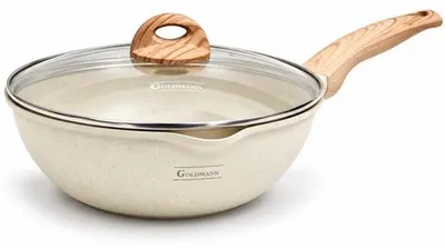 Zdjęcie produktu dla Patelnia ceramiczna z powłoką nieprzywierającą, 30 cm, z pokrywką, do użytku z płytami indukcyjnymi, bez PFOA