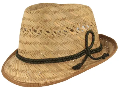 Kinder Trachtenhut Strohhut Trilby mit Seidenkordel von Hut-Breiter in beige