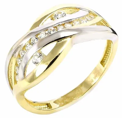 Produktbild von Hypoallergener Ring aus 585 Gelb- & Weißgold, Ringgröße 52, Höhe 20 mm