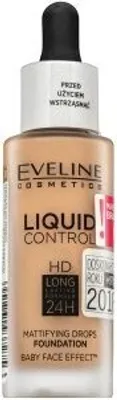 Image de Eveline Liquid Control HD Mattifying Drops Foundation make-up 040 Warm Beige 32 ml