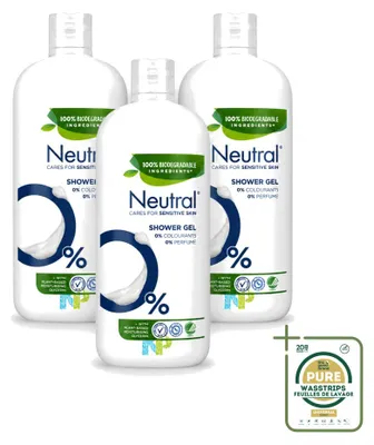 Produktbild von 3 x Neutral Duschgel für empfindliche Haut - Parfumfrei - 900 ml - Vorratspackung - 3 Stücke