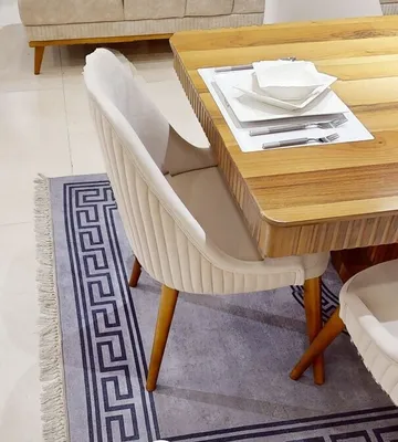 Produktbild von Weißer Esszimmer 1-er Stuhl Designer Küchenstuhl Moderne Polsterstühle
