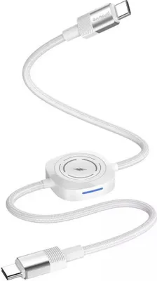 Zdjęcie produktu dla Kabel Przewód 2x USB-C 60W + Ładowarka QI na Telefon Smartofon Smartwatch / CCMT27002101