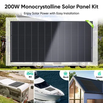 Produktbild von Monokristalline Solarpanel – Solarpanel – Solarmodul – Solarstrompanel – 200W, 12 Volt
