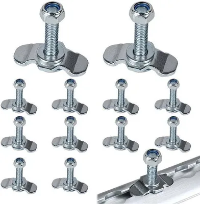 Produktbild von EXLECO 12x schroeffitting voor airlinerail M8x40 verzinkt enkelvoudig eindstuk 500daN schroefverbinding voor spanrails
