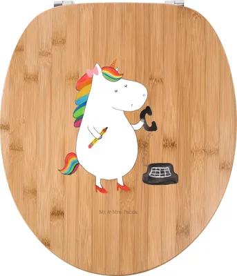 Produktbild von Mr. & Mrs. Panda klo deckel Einhorn Sekretärin - Transparent - Geschenk, Unicorn, Toilettendeckel, Rechtsanwältin, WC, Büro, WC-Sitz, Einhörner, Brille, Klo-Deckel