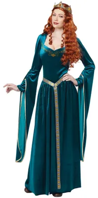 Immagine prodotto di Costume da dama di corte rinascimentale plus size da donna medievale color petrolio - XXL (46/48)