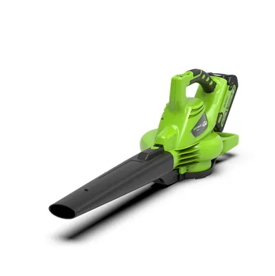 Produktbild von Greenworks Tools 40V Akku Laubbläser / Laubsauger GD40BV inkl. zwei 2Ah Akkus und ein Ladegerät
