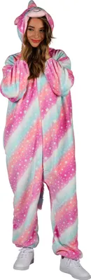 Produktbild von T4060/T4061/T4062-XS-S bunt Einhorn Kostüm Overall Jugendliche Damen Herren Gr.XS-S Körpergröße ca.150-165 cm