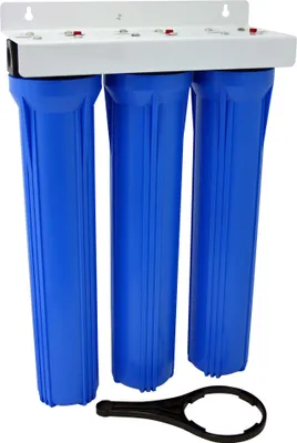 Produktbild von Naturewater NW-BRK03 3 Stufen Wasserfilter, 5 µ, 26,16 mm (3/4") Filtereinsatz, PP Kartusche Filter, Filterschlüssel, Sedimentfilter Aktivkohleblock Aktivkohlegranulat