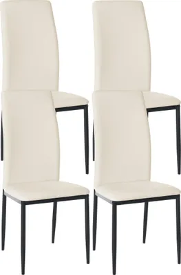 Produktbild von CLP 4er Set Esszimmerstühle Savino gepolstert mit Metallgestell creme Material Kunstleder