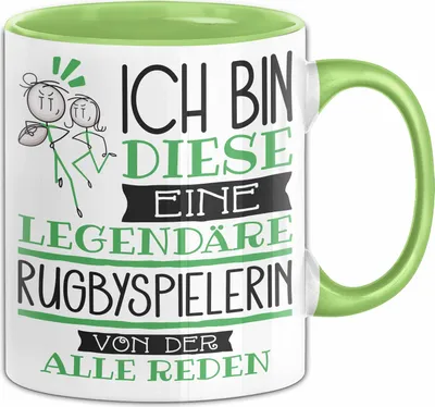 Produktbild von Rugbyspielerin Tasse Geschenk Ich Bin Diese Eine Legendäre Rugbyspielerin Von Der Alle Reden Geschenkidee Geburtstag Weihnachten (Grün)