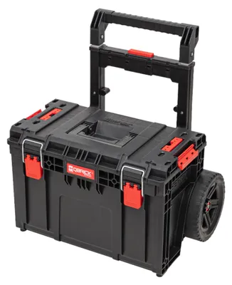 Produktbild von Qbrick System PRIME Cart Trolley stapelbar 590 x 425 x 660 mm 37 l IP66 100 kg belastbar mit Doppelteleskopstiel aus Aluminium