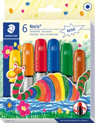 Zdjęcie produktu dla Kredki żelowe Staedtler® 2390 C6 Noris Club® - 6 sztuk, różne kolory podstawowe
