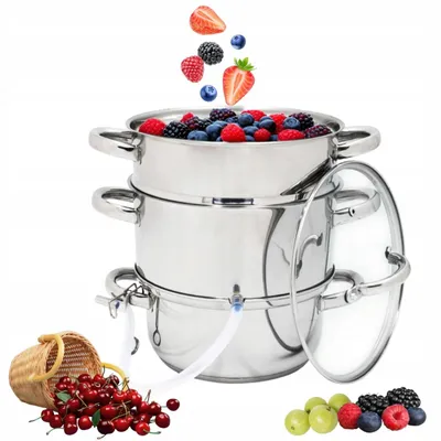 Produktbild von 5L Edelstahl Dampfentsafter Entsafter Fruchtentsafter Saftpresse Obstpresse Induktion | Für Obstsaftgewinnung, Küche, Einkochen