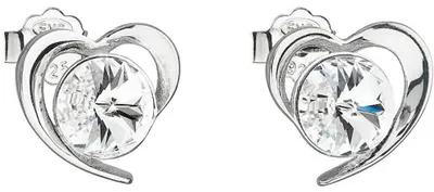 Produktbild von Silver earrings with Swarovski white heart 31259.1
