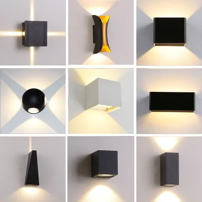 Imagen del producto de 2 apliques de pared LED elegantes para exteriores: diseño moderno y durabilidad resistente al agua