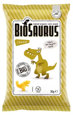 Chrupki kukurydziane Dinozaury o smaku serowym BEZGL. BIO 30 g