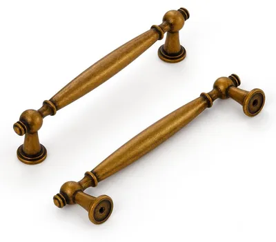5 antike Messinggriffe, Lochabstand 128 mm