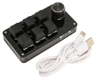 Image de Mini-clavier de 6 touches avec bouton USB, clavier programmable DIY, idéal pour les jeux OSU, le bureau, etc