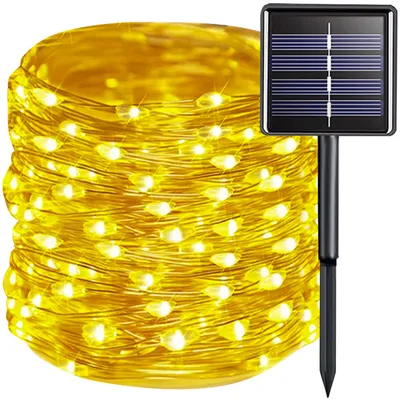 Obrázok produktu pre Solárne rozprávkové svetlá 150 LED diód 8 režimov osvetlenia Súmrakový senzor Vodotesné rozprávkové svetlá IP44 vonkajšie 24007