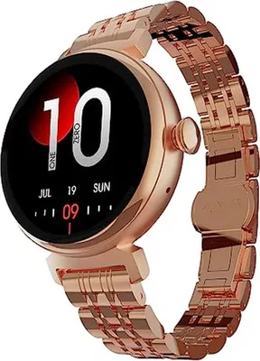 Immagine prodotto di HiFuture Aura Smartwatch da donna Display AMOLED in Acciaio Inossidabile da 1.08 pollici Cardiofrequenzimetro Sensori Real SpO2 Contapassi Impermeabile IP68 Compatibile con Android e iOS Oro Rosa