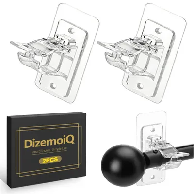 Gardinenstangenhalter, 2 Stück, selbstklebend, transparent, bis 2,5 cm Ø