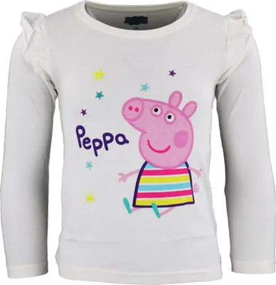 Produktbild von PEPPA Wutz Pig Kinder T-Shirt langarm für Mädchen – Weiß / 110
