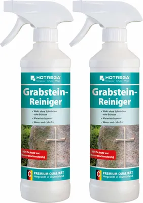 Produktbild von HOTREGA Grabstein Reiniger 500 ml - Grabreiniger, Steinreiniger, Natursteinreiniger, Grünbelagentferner, Marmorreiniger