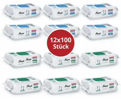 Obrázok produktu pre Čistiace utierky Sleepy Easy Clean – 6x100 modré + 6x100 White Soap | Veľkoobchod