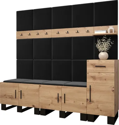 Produktbild von Garderobe ARTIN Set 8 mit gepolsterten Paneelen Industrial Design