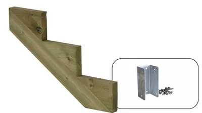 Produktbild von Plus Treppenwange Kiefer 17 cm Stufenhöhe mit Beschlag