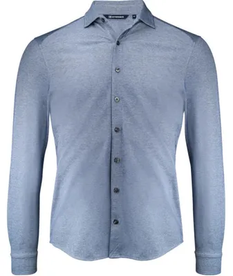 Image de Cutter & Buck - Chemise pour hommes "Advantage" (modèle ET128, taille M, bleu indigo chiné)
