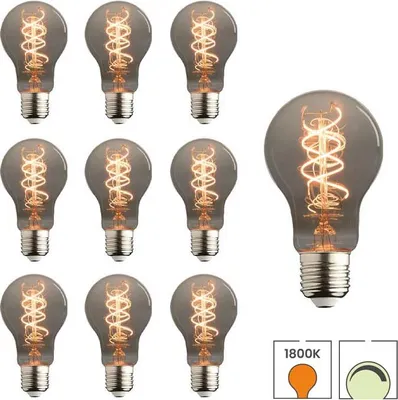 Produktbild von 10 x LED-Glühbirne E27 | 6,6 Watt dimmbar | 2200K extra warmweiß | Smoke | Fine filament | Lybardo Premium