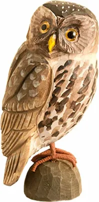 Produktbild von WILDLIFEGARDEN Wildlife Garden WG455 DecoBird Eule - Handgeschnitzter Dekorative Vogel aus Holz - Große Europäische Vögel