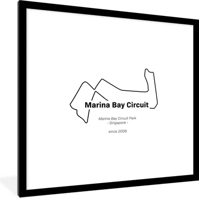 Produktbild von MuchoWow® Gerahmtes Poster F1 - Singapur - Rennstrecke 40x40 cm - Poster mit Schwarzem Bilderrahmen Wandposter Rahmen Foto Bilder - Poster - Plakat im Rahmen