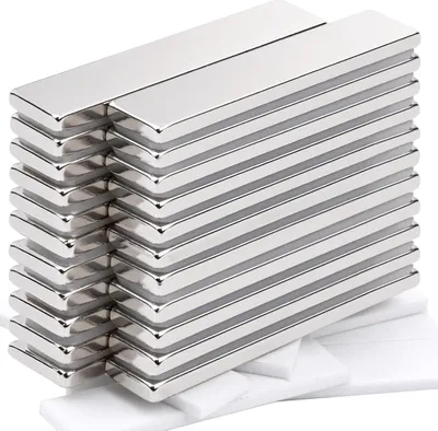 Produktbild von Starke Neodym-Magnete flach 50 x 10 x 3 mm - Rechteckige Klebemagnete für Glas-Magnettafeln und Küchenschränke - 22 Stück