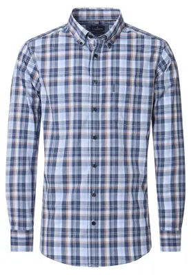 Produktbild von CASAMODA Herren Freizeithemd Button-Down Casual Blau Karo L