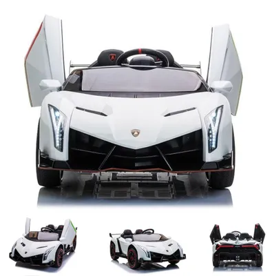 Immagine prodotto di ES-Toys: Auto elettrica per bambini, modello Lamborghini Veneno 615B, con pneumatici in EVA, telecomando, colore bianco
