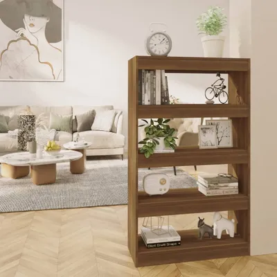 Produktbild von The Living Store Bücherregal/Raumteiler Braun Eiche 80x30x135 cm Holzwerkstoff