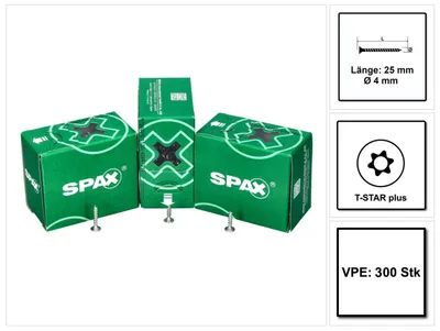 Image de SPAX® 0151010400253 SPAX® Rückwandschrauben T20 Flachkopf WIROX 0151010400253 4 mm x 25 mm, 300 St.