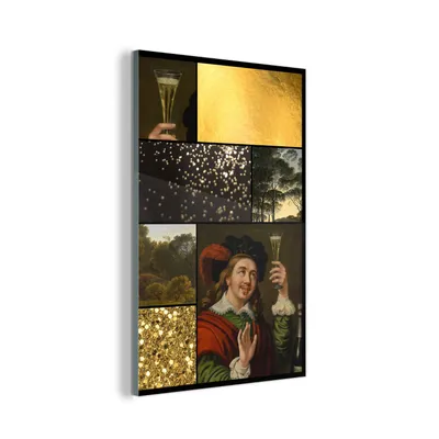 Obrázek produktu pro MuchoWow® Obrazy na skle - Nástěnné obrazy - Fotografie na skle Koláž - Malba - Staří mistři 60x90cm Nástěnná dekorace ze skla - akrylová malba na sklo -